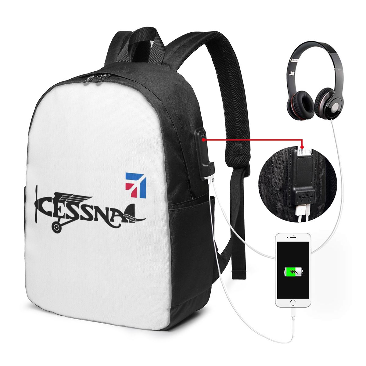 Cessna Logo Backpack Travel No - Laptop Bag review and price