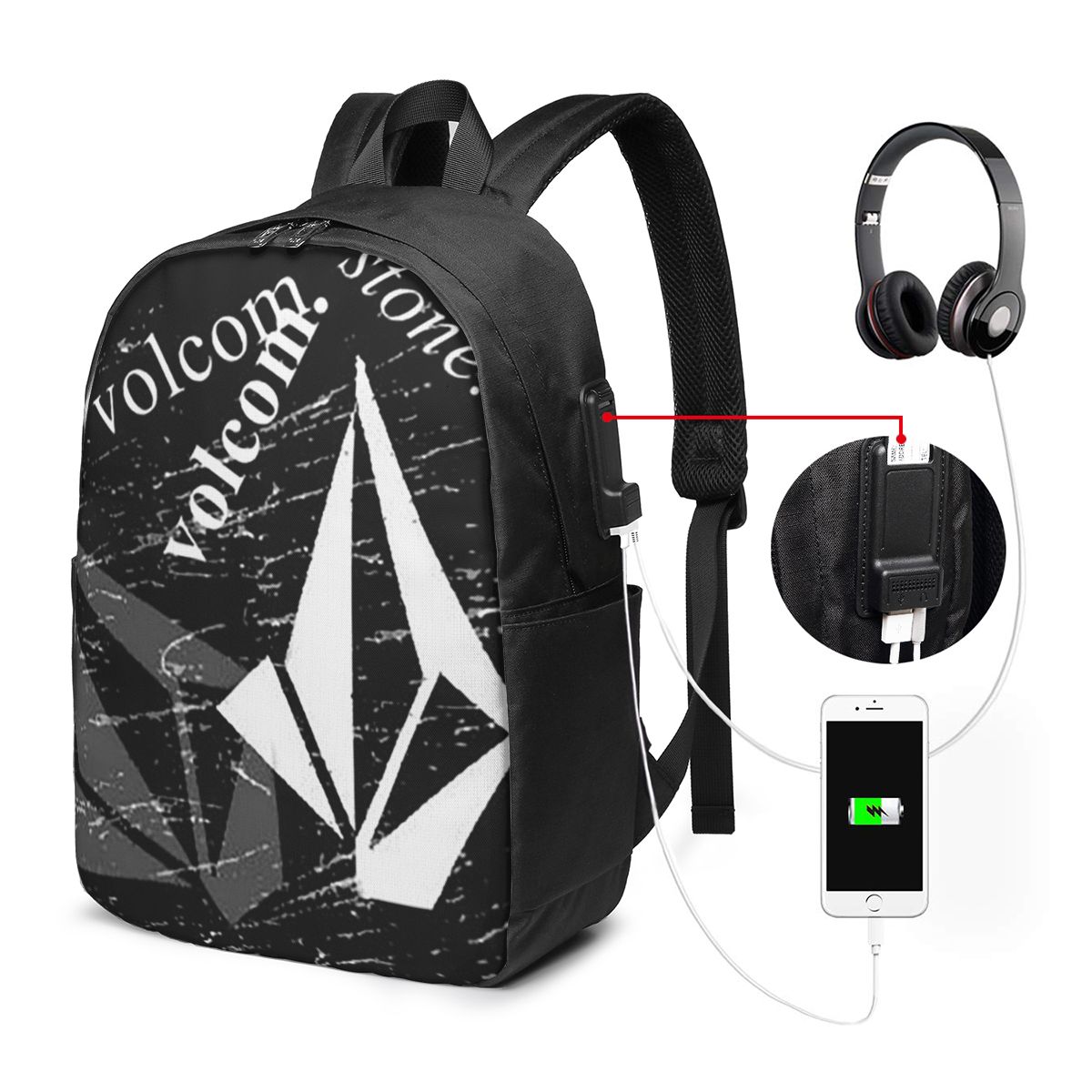 V-Volcom Logo Backpack Travel  - Laptop Bag review and price