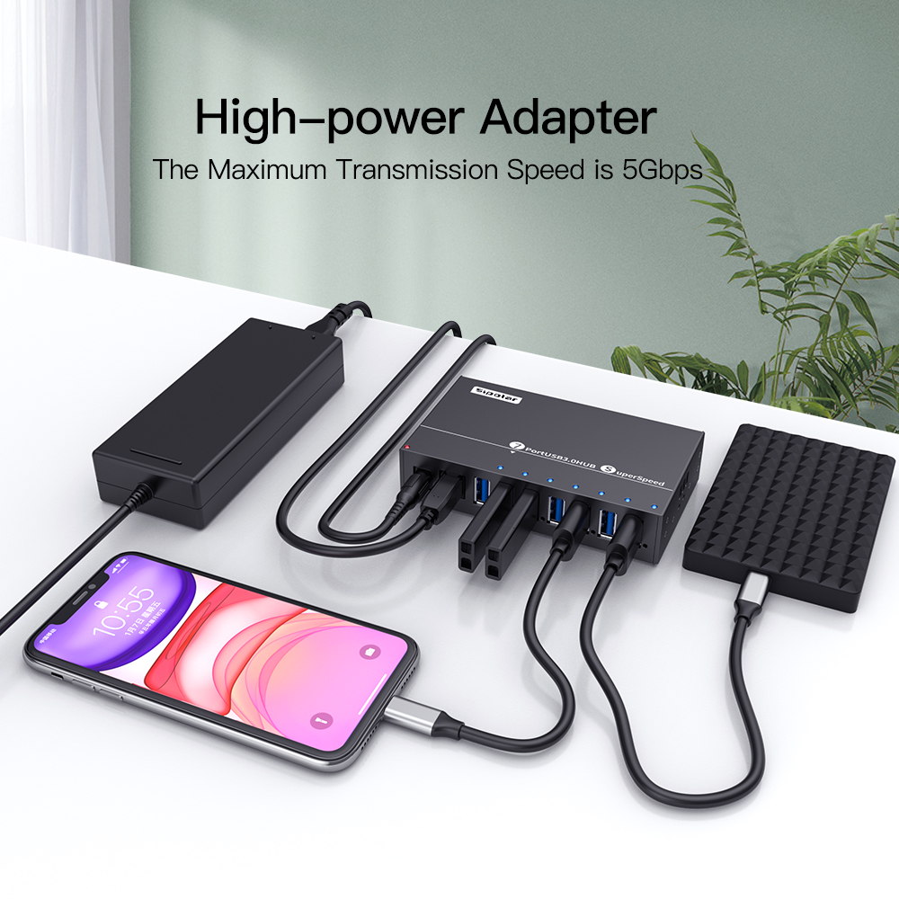 A173 7 Ports USB3.0 Metal Indu - Usb Hub review and price