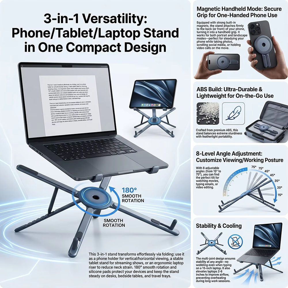 Portable Magnetic Phone Holder - Laptop Stand review and price